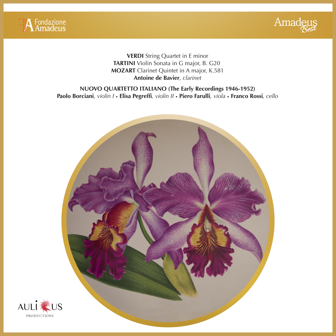 Verdi: String Quartet in E Minor – Tartini: Violin Sonata in G Major B. G20 – Mozart: Clarinet Quintet in A Major K. 581